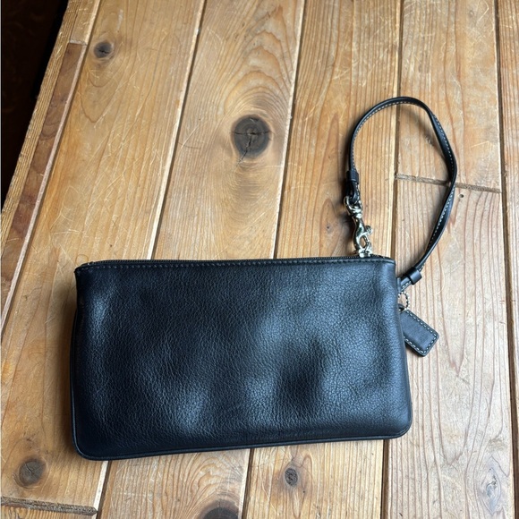 Coach Black Leather Mini Wristlet Bag - Picture 8 of 8